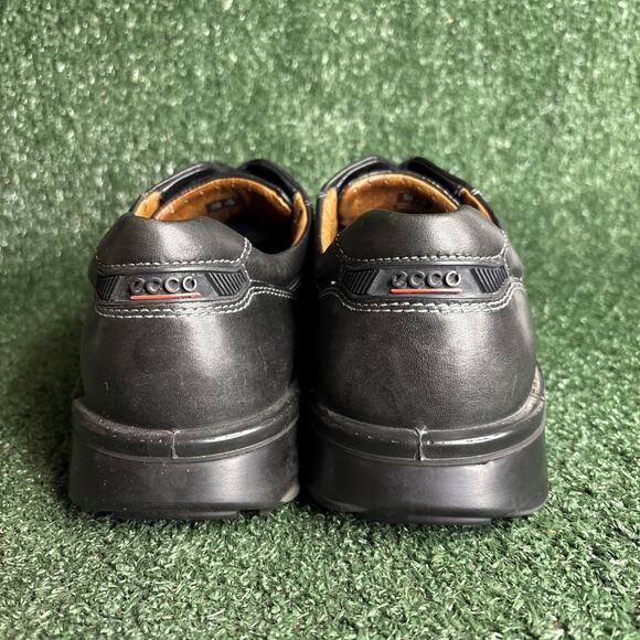 Ecco Mens Fusion Bicycle Toe Black Leather Oxfords Lace Up Shoe EU 47 / US 13